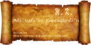 Mátyási Kapisztrán névjegykártya
